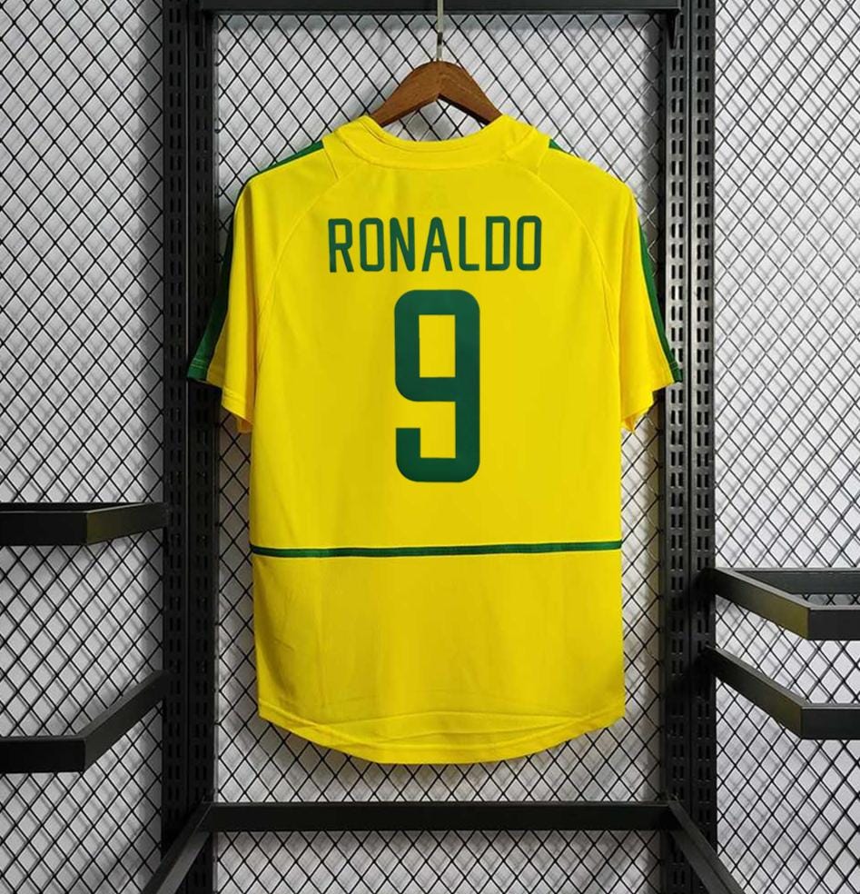 Brazil Ronaldo Retro 2002 Home Jersey
