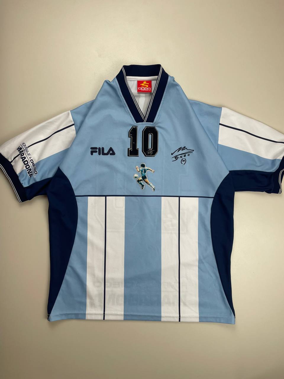 2001 Argentina Fila Homenaje a Diego Maradona Tribute Shirt #10 Testimonial Jersey M size